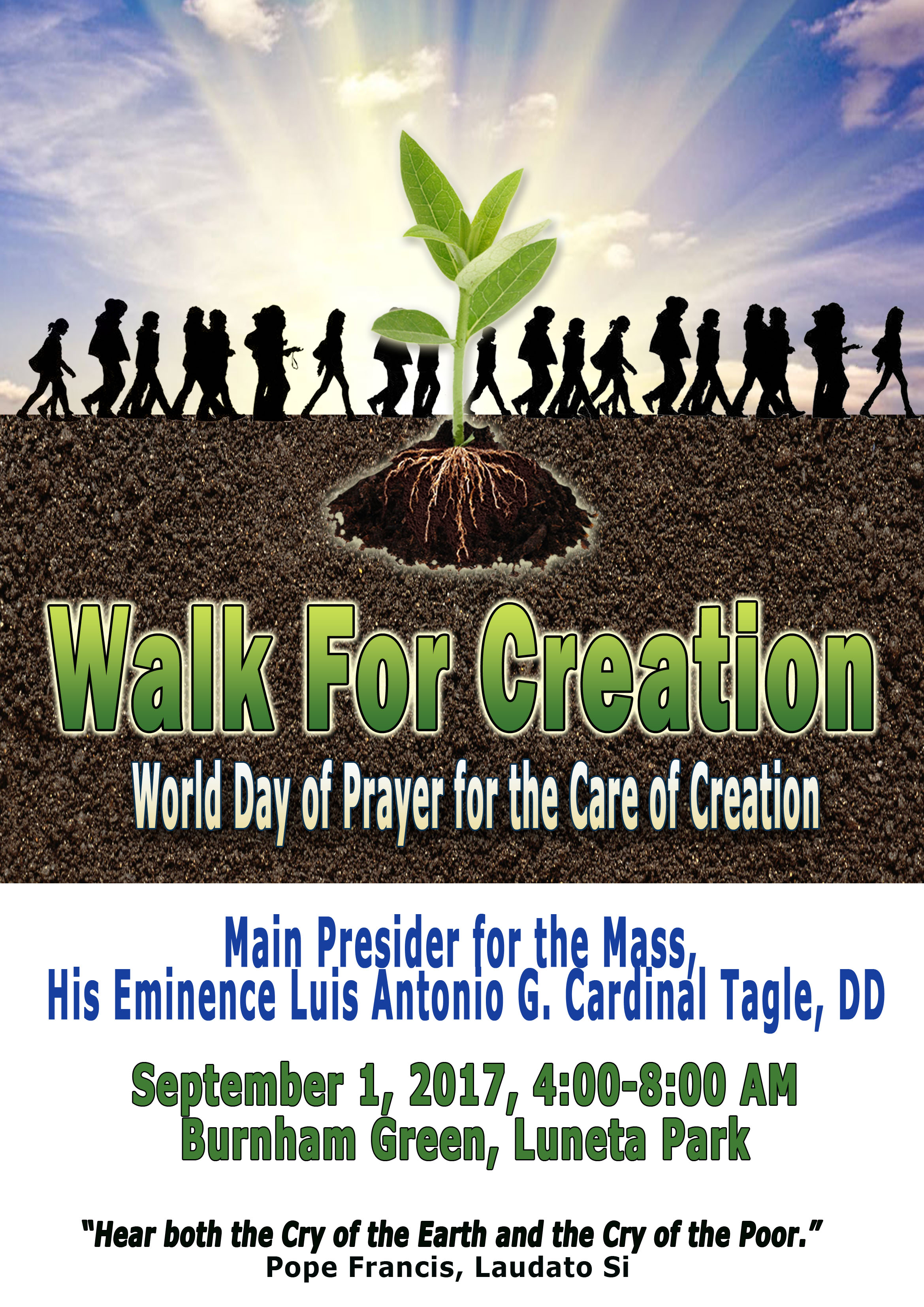 GLOBAL CLIMATE CHANGE MOVEMENT-PILIPINAS "WALK FOR CREATION": SEPTEMBER 1, 2017