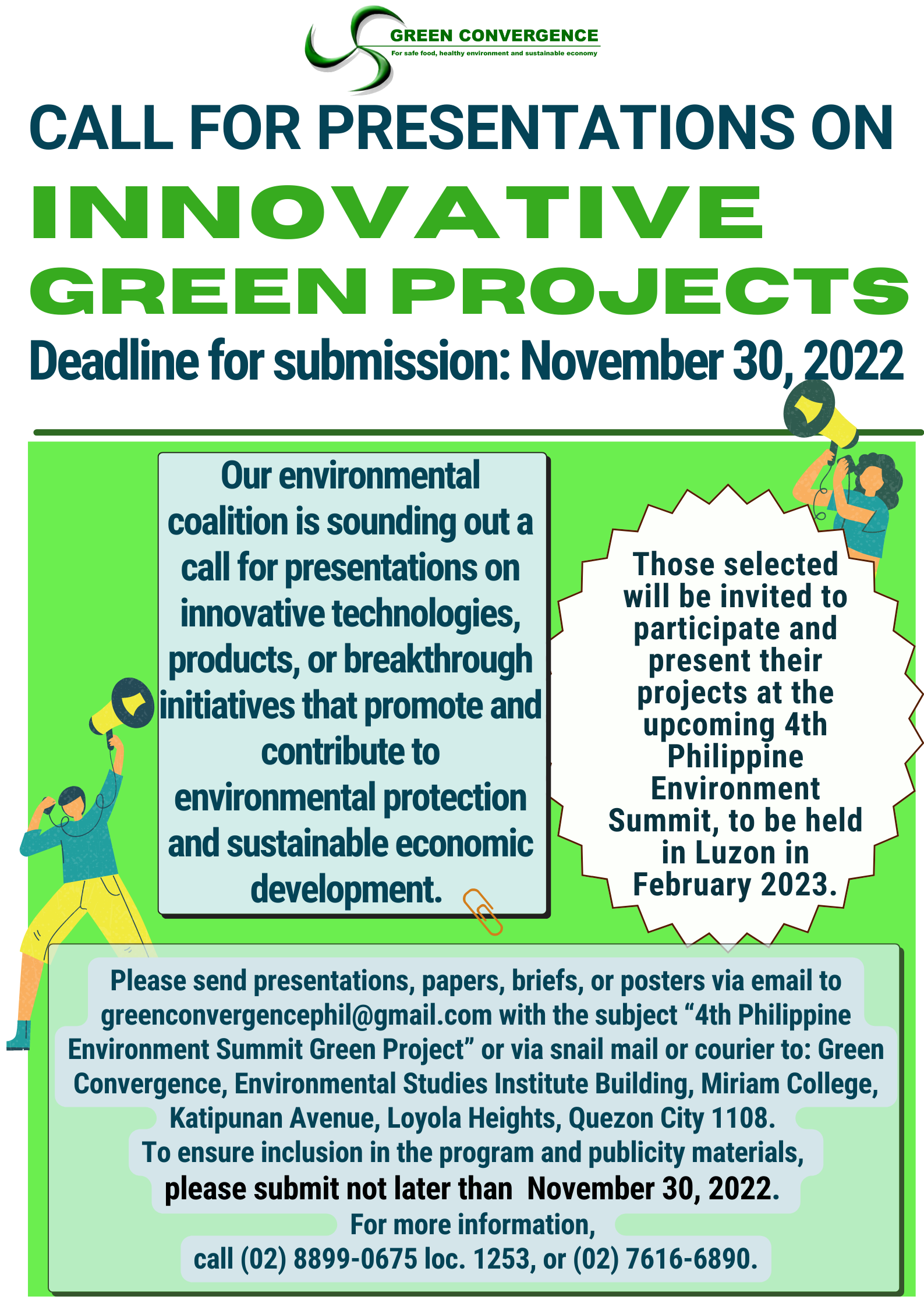 Call for Presentations on Innovative Green Projects