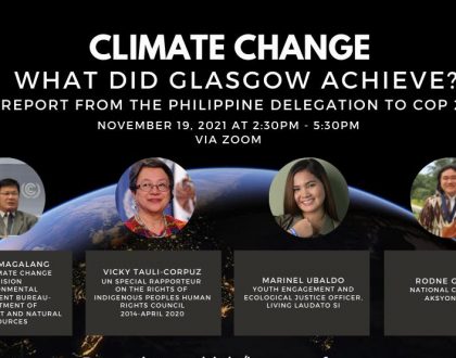 Climate Change: What Did Glasgow Achieve? A Report From the Philippine Delegation to COP 26